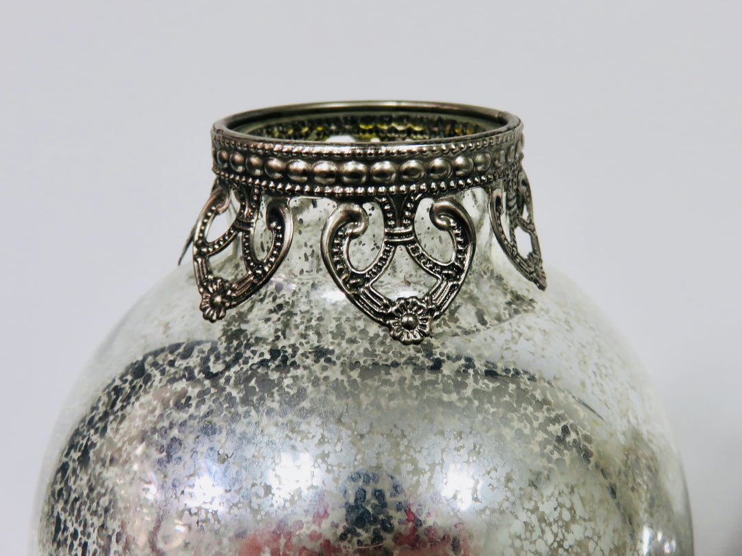 Ornate Mercury Glass Candleholders