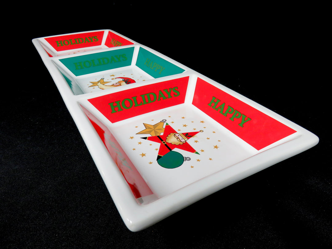 Santa Ornament Divided Dish