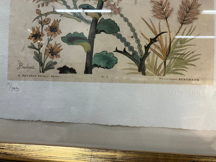 Hand Tinted Fantasy Floral Print Plate I