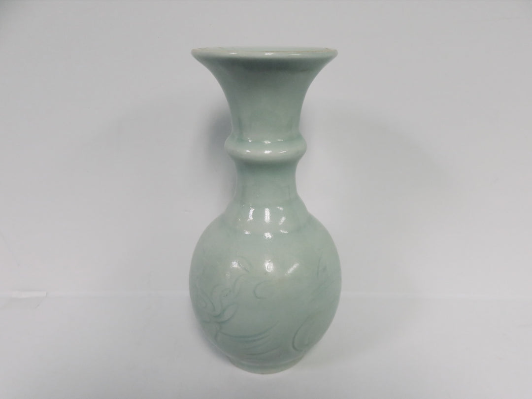 Embossed Celedon Vase