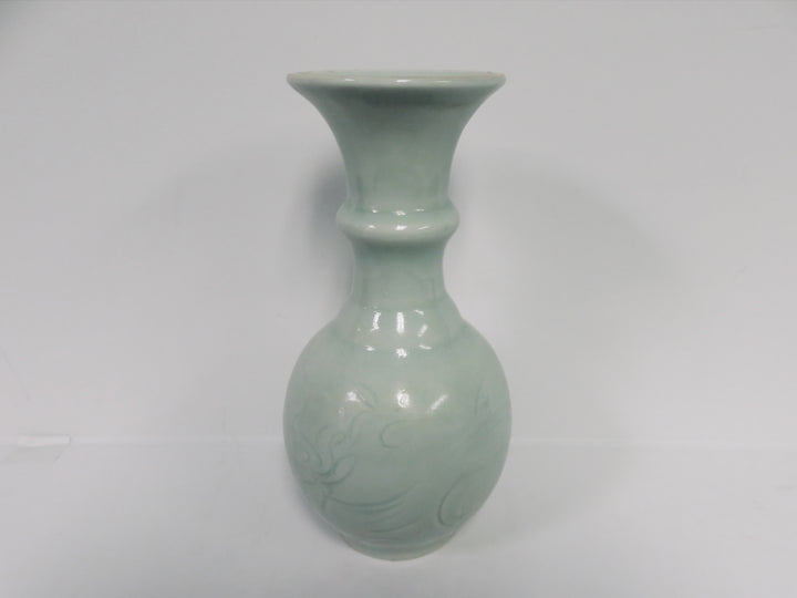 Embossed Celedon Vase