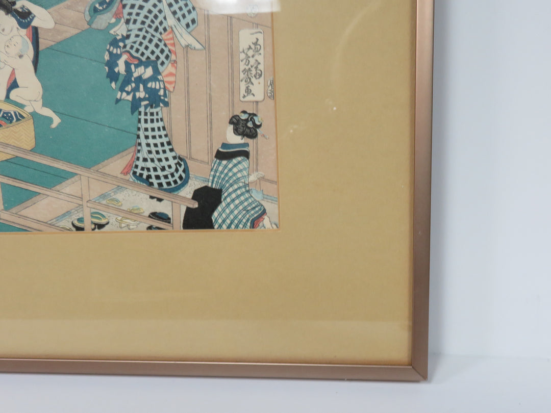 Ichieisai Restrike Print of Japanese Scene