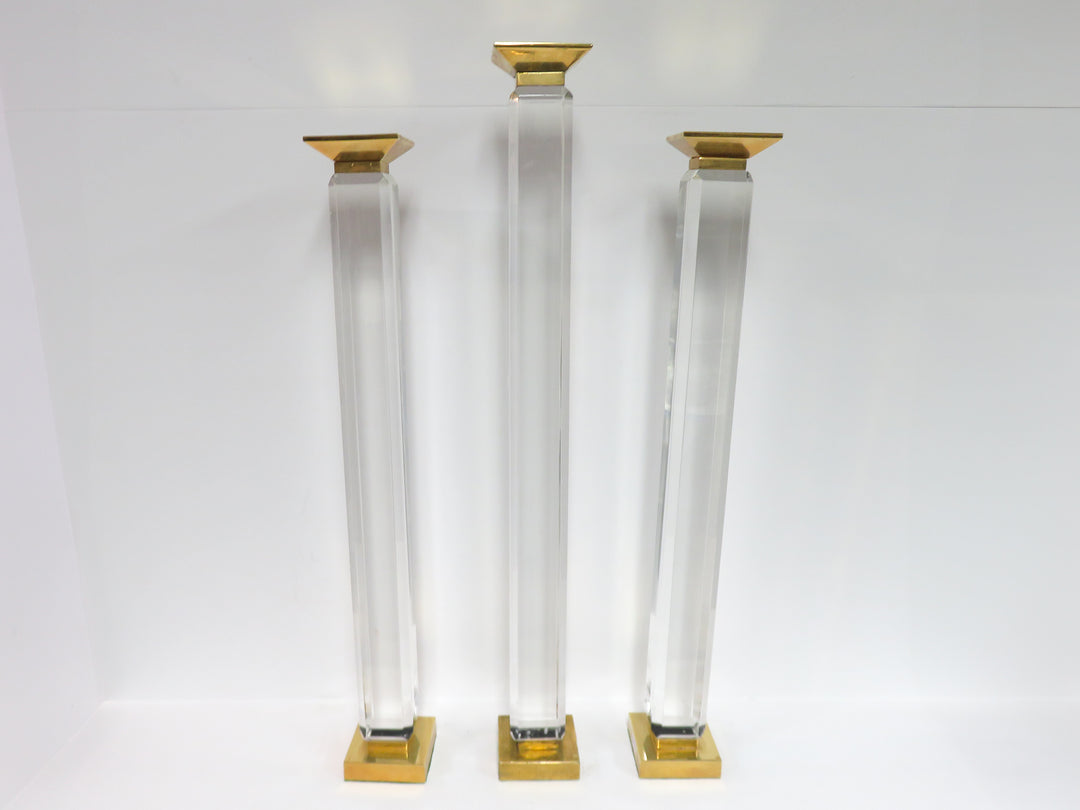 Tall Lucite Candlesticks