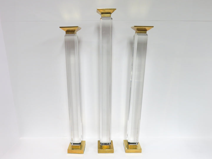 Tall Lucite Candlesticks