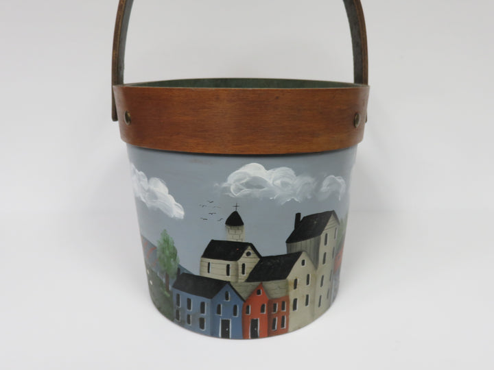 Folk Art Handled Basket
