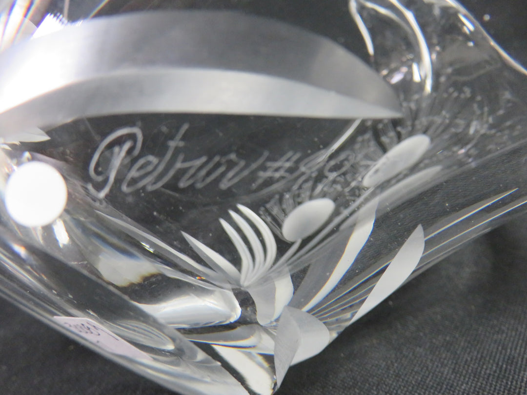 Freeform Signed Crystal Basket