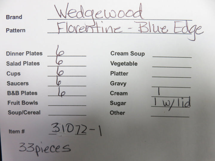 Wedgwood Florentine Cobalt China Set