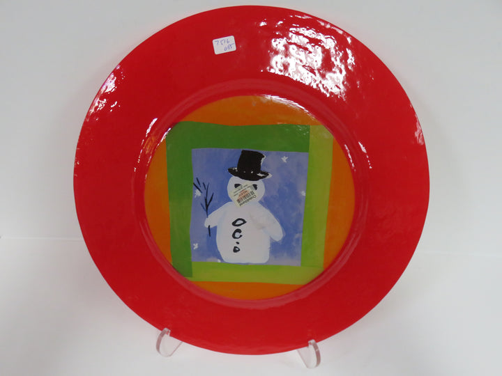 Crate & Barrel Snowman Platter