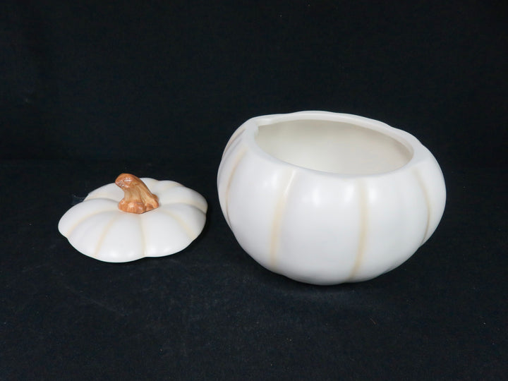 White Pumpkin Covered Jar