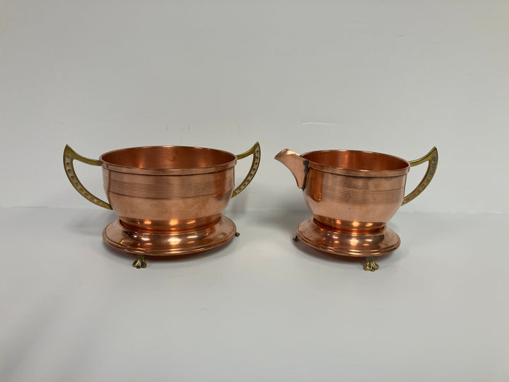 Copper Cream & Sugar Set