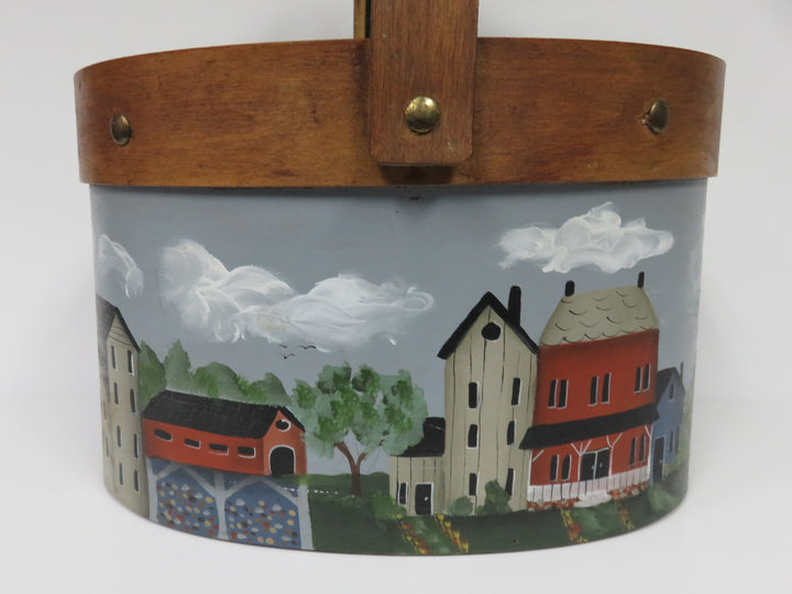 Folk Art Handled Basket