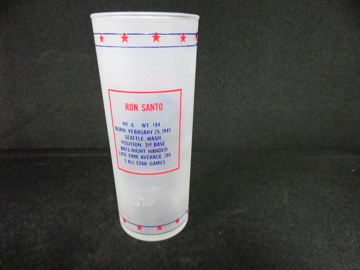 Vintage Frosted Cubs Glasses with Holder