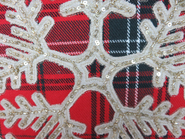 Red Plaid Throw Pillow