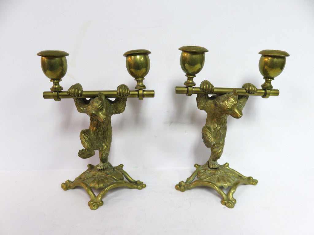 Unique Dancing Bear Candleholders