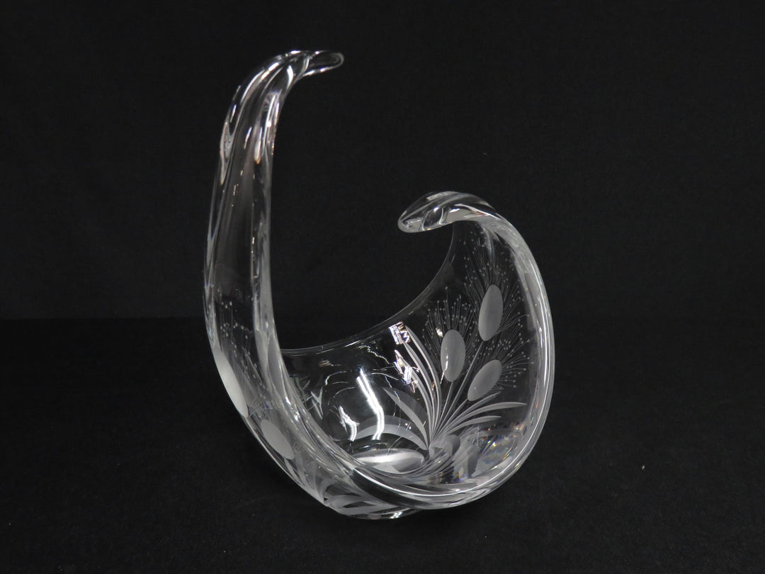 Freeform Signed Crystal Basket