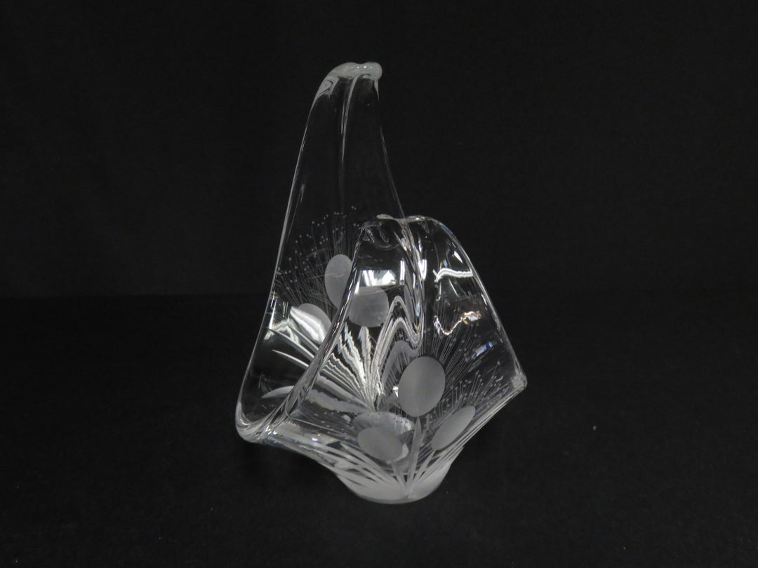 Freeform Signed Crystal Basket