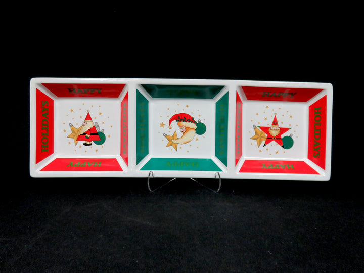 Santa Ornament Divided Dish