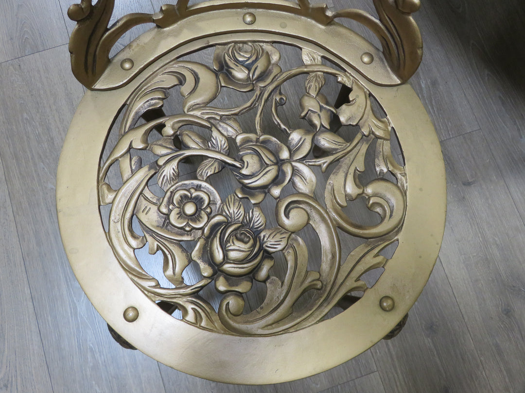 Vintage Ornate Metal Vanity Chair