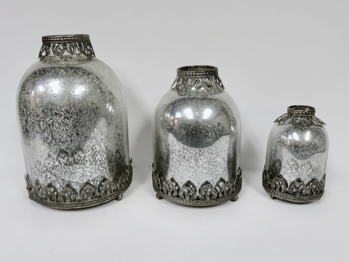 Ornate Mercury Glass Candleholders