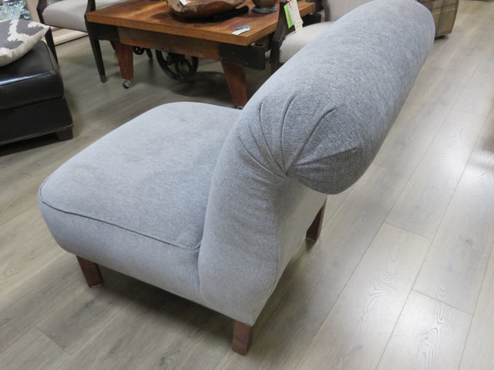 Armless Gray Upholstered Chair