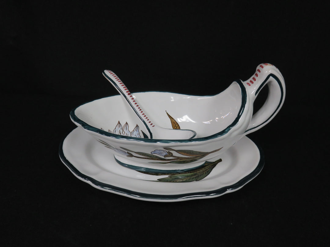 Italian Majolica Sauce Boat Set