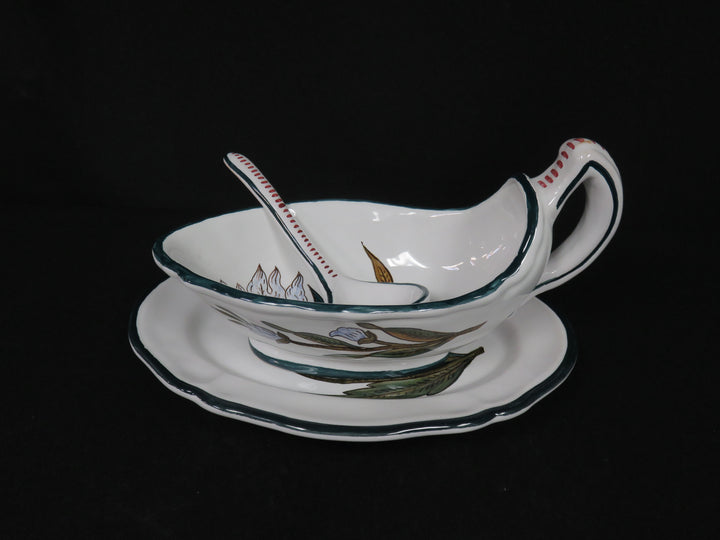 Italian Majolica Sauce Boat Set