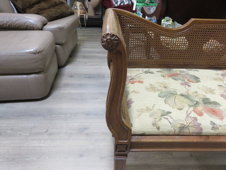 Hardwood Caned Bench