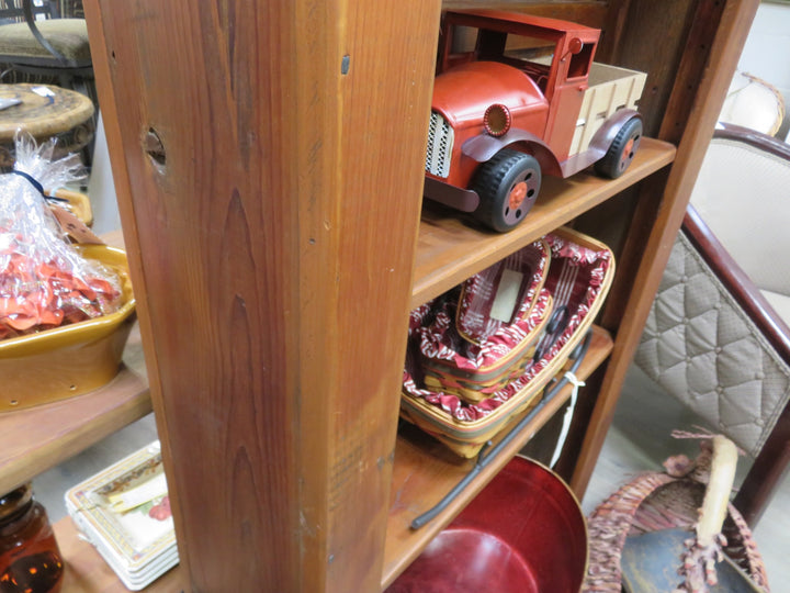 Artisan Crafted Rustic Plank-Back Bookcase