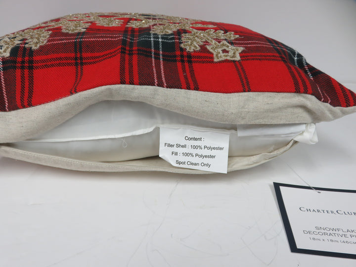Red Plaid Throw Pillow