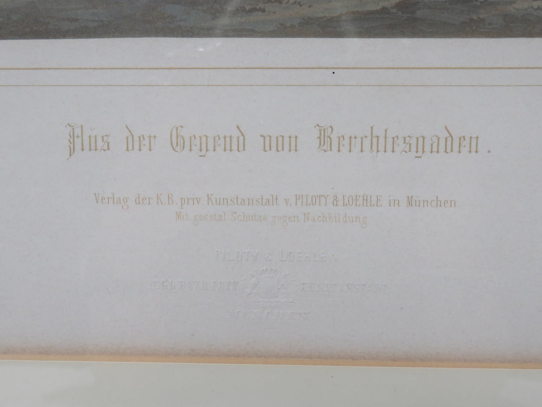 Antique German Landscape Print