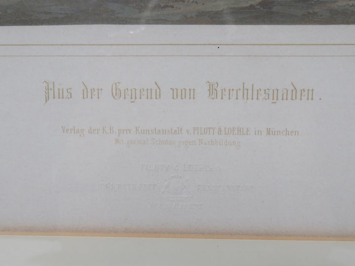 Antique German Landscape Print