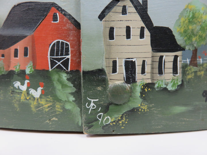 Folk Art Handled Basket