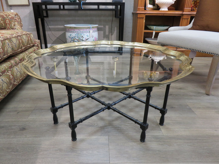 Hollywood Regency Faux Bamboo Coffee Table