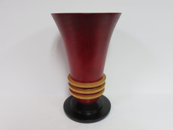 Turned Wood Trumpet Vase