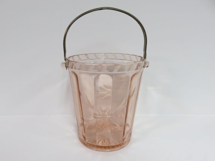 Pink Glass Ice Bucket