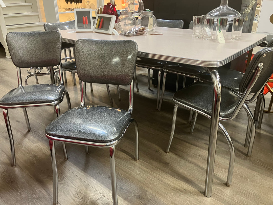 Retro Diner Table & Eight Chairs