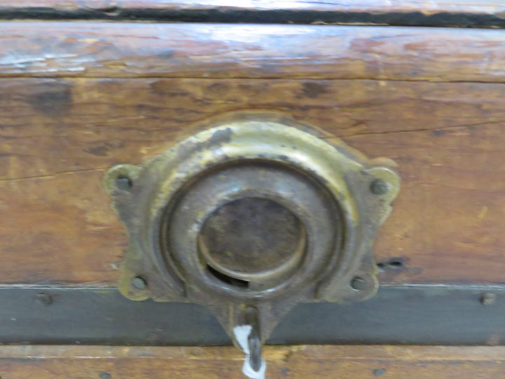 Antique Flat-Top Steamer Trunk