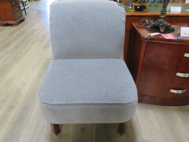 Armless Gray Upholstered Chair
