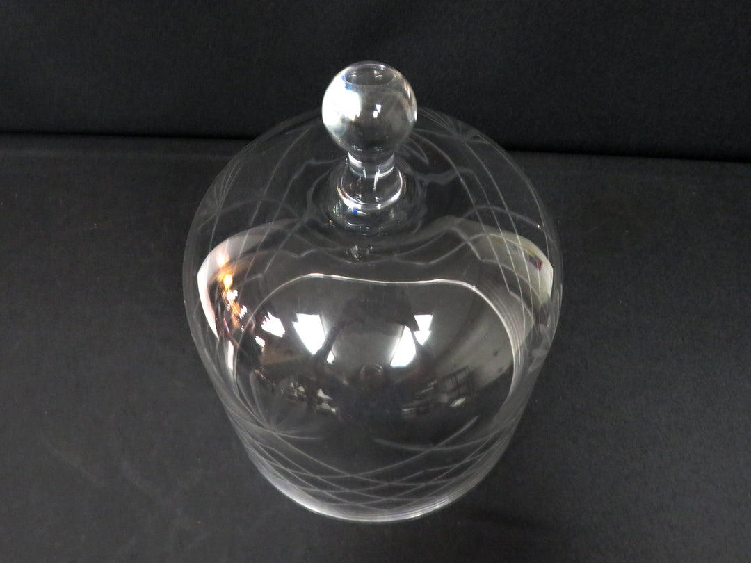 Tall Etched Glass Cloche