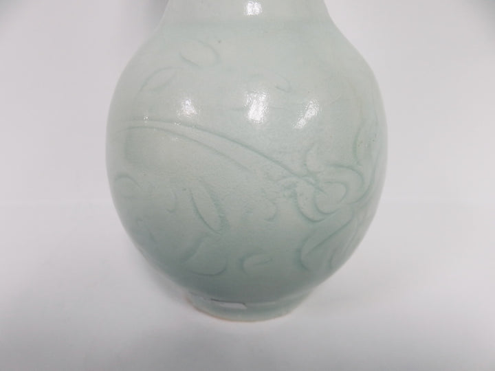 Embossed Celedon Vase