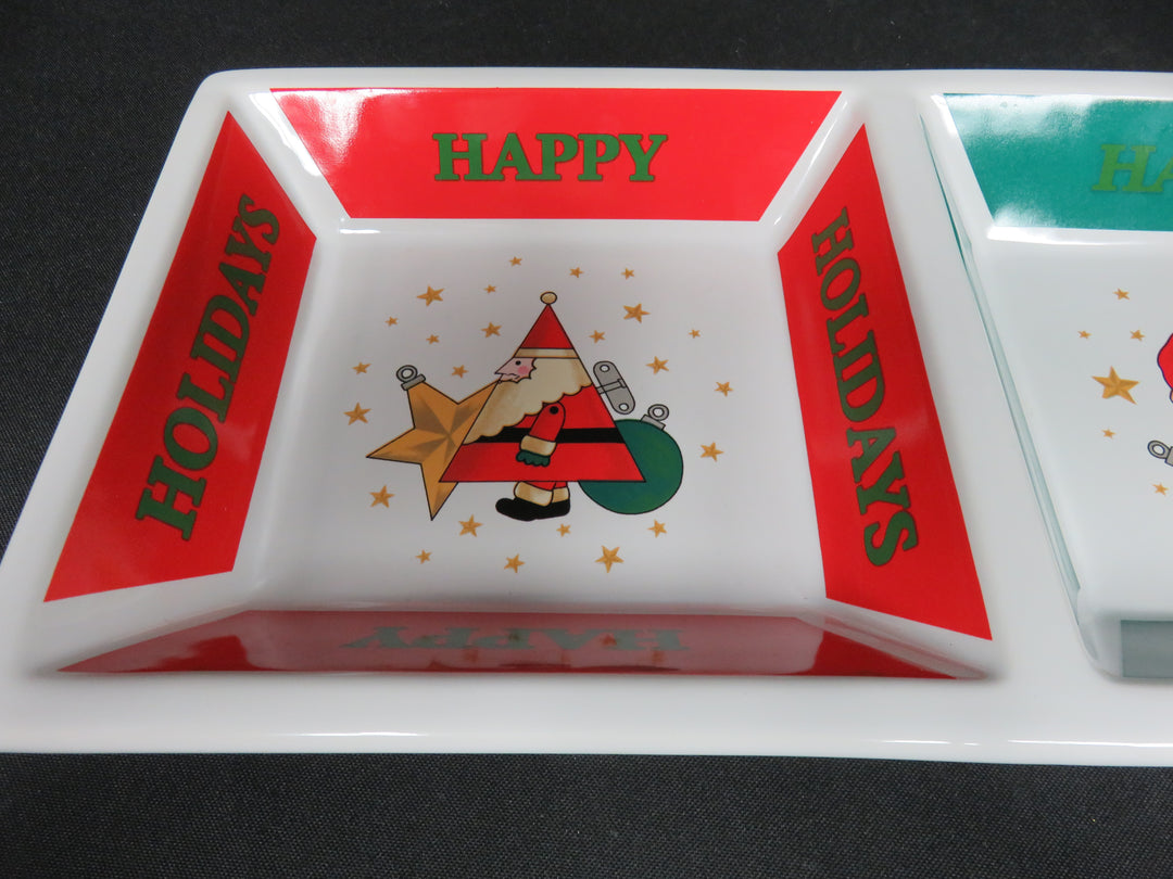 Santa Ornament Divided Dish