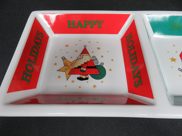 Santa Ornament Divided Dish