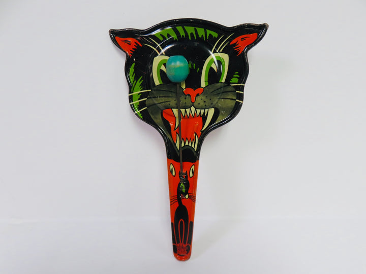 Vintage Tin Halloween Cat Clacker