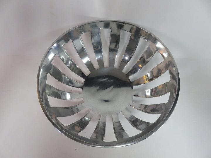 Slotted Silver Tone Bowl