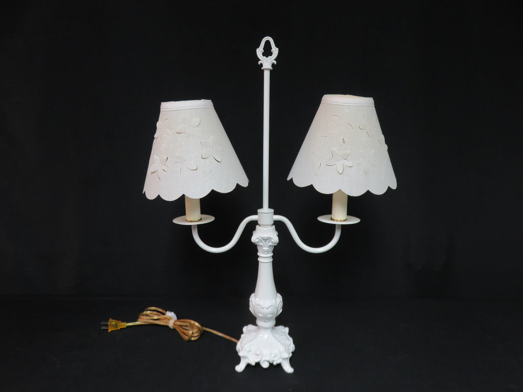 White Double Armed Table Lamp