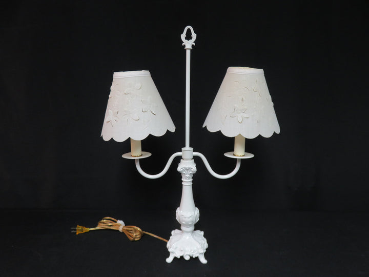 White Double Armed Table Lamp