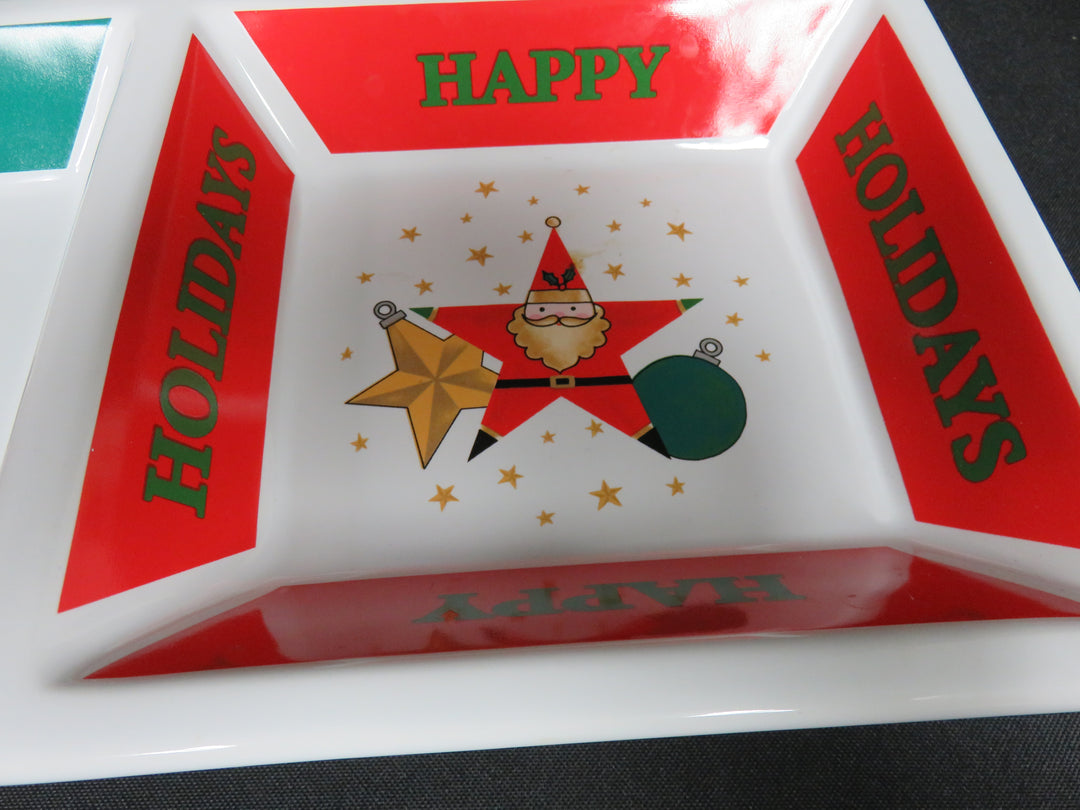 Santa Ornament Divided Dish