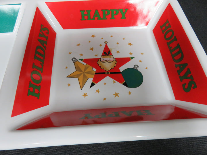Santa Ornament Divided Dish