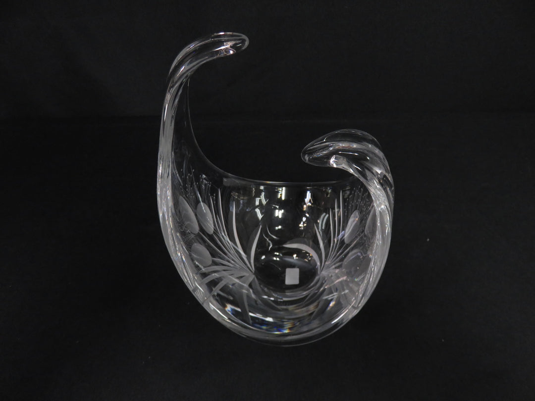 Freeform Signed Crystal Basket