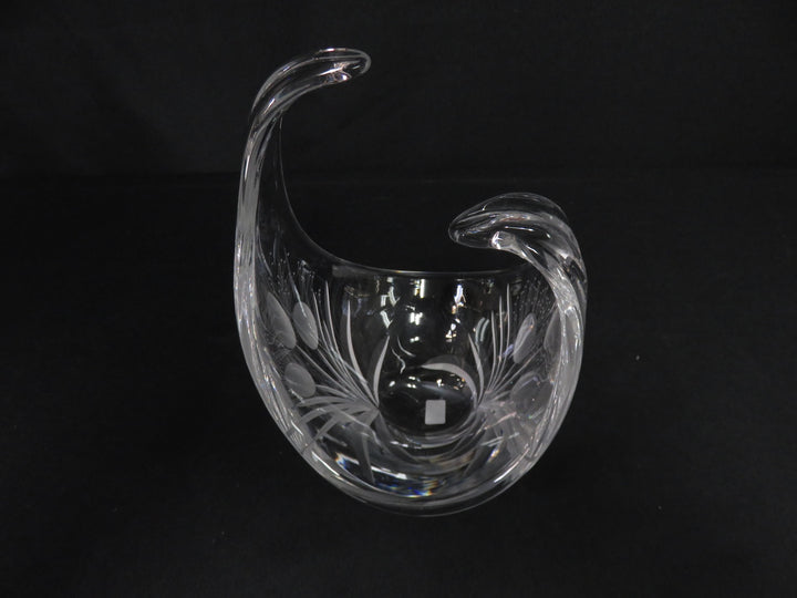 Freeform Signed Crystal Basket